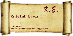 Kristek Ervin névjegykártya